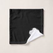 Monogrammen Soccer football black Bad Handdoek (Wasdoekje)