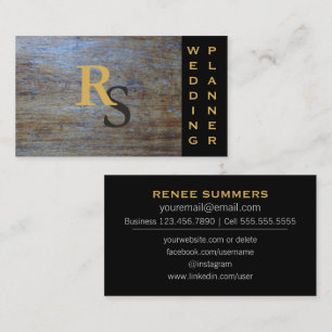 Monogrammen sociale media Rustic Wedding Planner Visitekaartje