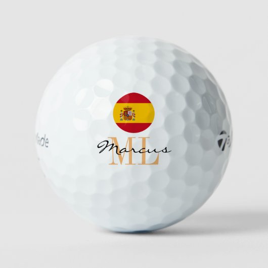 Monogrammen Spaanse vlag & Spaanse Golf Balls Golfballen (Voorkant)