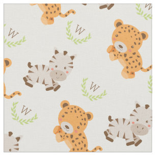 Monogrammen Sweet Safari Stof