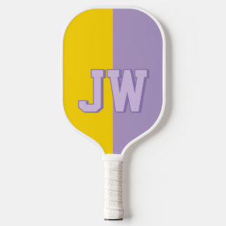 Monogrammen Toevoegen jouw naam Paarse & Goud Pickleball Paddle