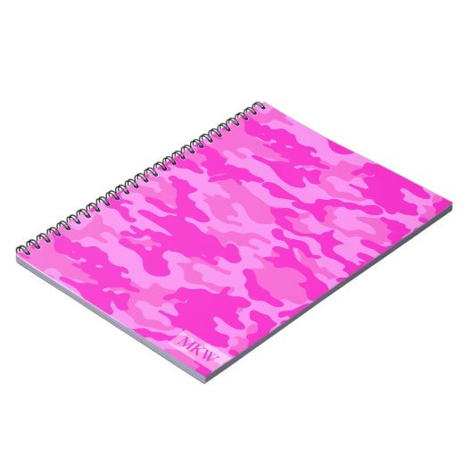 Monogrammen TS Roze Camouflage Notitieboek (Linkerzijde)