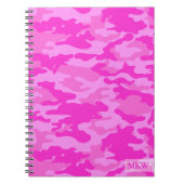 Monogrammen TS Roze Camouflage Notitieboek (Voorkant)