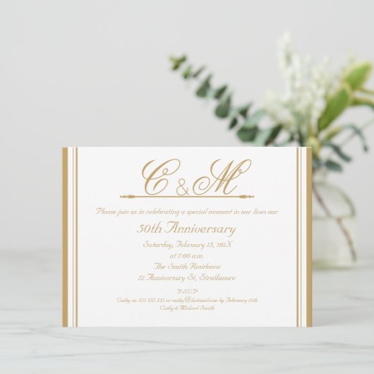 Monogrammen uitnodiging voor het Jubileum van het  (Staand voorkant)