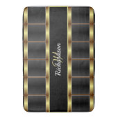 Monogrammen van cute Gold en Black Checkered Badmat (Voorkant Verticaal)