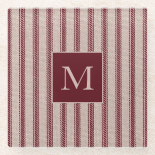 Monogrammen van de Grain Sack Glazen Onderzetter