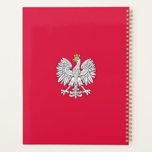 Monogrammen van de Poolse Witte Eagle Crest Planner (Achterkant)