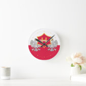 Monogrammen van de Poolse Witte Eagle Crest Ronde Klok (Huis)