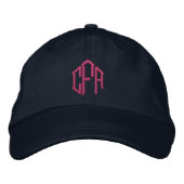Monogrammen van drie Initialen blokmonogram Geborduurde Pet (Voorkant)