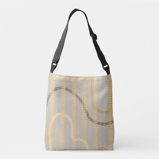 Monogrammen van het Abstracte patroon van het grij Crossbody Tas (Achterkant)