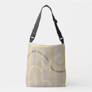 Monogrammen van het Abstracte patroon van het grij Crossbody Tas