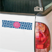 Monogrammen van het hete roze en blauwe geometrisc bumpersticker (Op Truck)