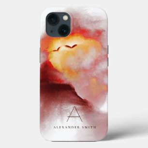 Monogrammen van het hete zonnegebergte iPhone 13 hoesje