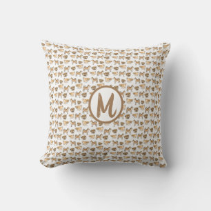 Monogrammen van het hondenontwerp werpen kussen