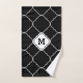 Monogrammen van het zwart-wit Quatrefoil Patroon Bad Handdoek (Handdoek)