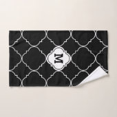 Monogrammen van het zwart-wit Quatrefoil Patroon Bad Handdoek (Handdoek)