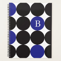 Monogrammen van het zwarte blauwpuntenpatroon planner