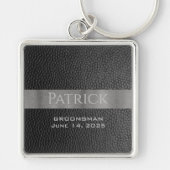 Monogrammen van leder- en metaalafdrukken sleutelhanger (Voorkant)