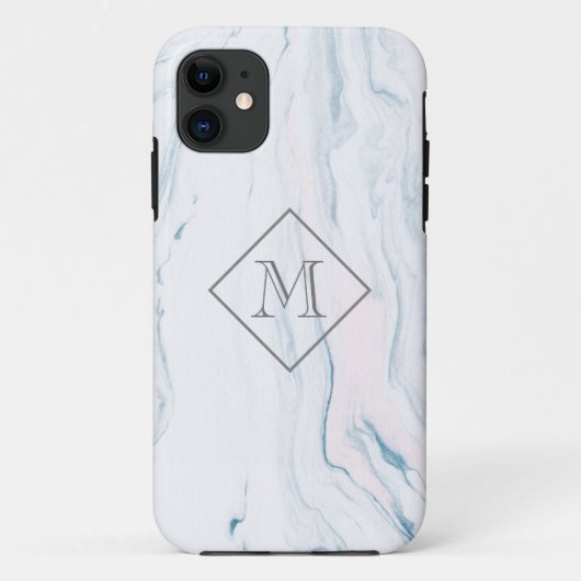 Monogrammen van marmer Stone Pattern Case-Mate iPhone Case (Achterkant)