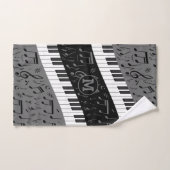 Monogrammen van pianosleutels en muzieknoten bad handdoek (Handdoek)