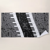 Monogrammen van pianosleutels en muzieknoten strandlaken (Voorkant)