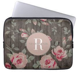 Monogrammen van Rozen op het Hoesje van MACBook Laptop Sleeve