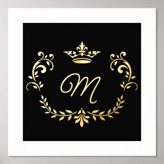 Monogrammen van witte en goudkrooncrest folie afdrukken (Voorkant)