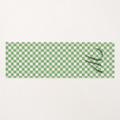 Monogrammen van witte, groene en beige checkboard yogamat (Voorkant (horizontaal))