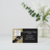 Monogrammen van zwart-wit en muziekpatroon en logo visitekaartje (Staand voorkant)