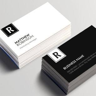 Monogrammen van zwart-wit en zwart visitekaartje