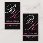 Monogrammen Visitekaartje Makeup Artist Roze (Voorkant / Achterkant)