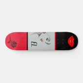 Monogrammen  vrouw en lips skateboard (Horizontaal)