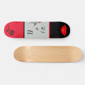 Monogrammen  vrouw en lips skateboard (Horizontaal)