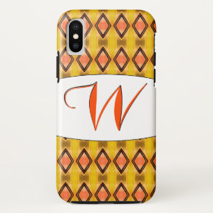 Monogrammen W-telefoontas in dubbelzwart diamant iPhone XS Hoesje