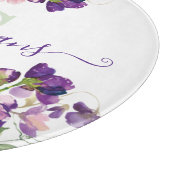 Monogrammen Waterverf Sweet Pea Cutting Board Snijplank (Hoek)