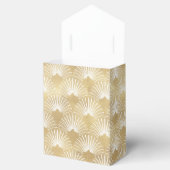 Monogrammen wit en wit Art-Deco-patroon Bedankdoosjes (Geopend)