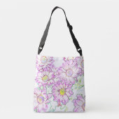Monogrammen witte en Paarse Canvas tas van Floral (Achterkant)