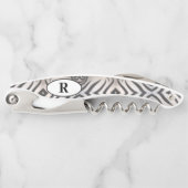 Monogrammen Zebra gestreept Kurkentrekker (Voorkant)
