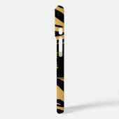 Monogrammen Zebra Stripe Black  Gold Case-Mate iPhone Case (Achterkant / Links)