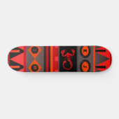 Monogrammen zeer kleurrijk rood scorebord skateboard (Horizontaal)