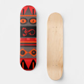 Monogrammen zeer kleurrijk rood scorebord skateboard (Voorkant)