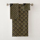 Monogrammen - zwart & goudkunstdeco bad handdoek (Insitu)