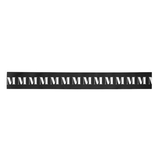 Monogrammen zwart wit aangepast initiaal elegant lint (Voorkant)