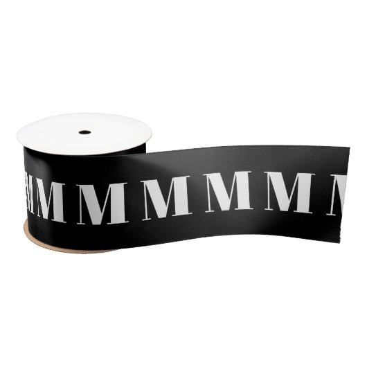 Monogrammen zwart wit aangepast initiaal elegant lint (Spoel)
