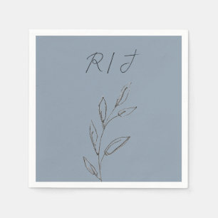 Monogrammen Zwart Wit Blauw Blauw Blauw Blauw Huwe Servet