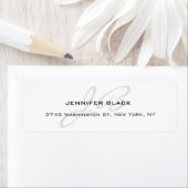 Monogrammen zwart-wit platte moderne minimalist etiket (Insitu)