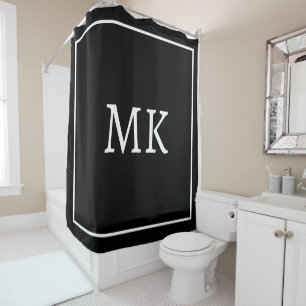 Monogrammen Zwart Wit Stijlvolle Custom Kleur Mode Douchegordijn