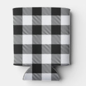 Monogrammen zwart-witte buffelplaat blikjeskoeler (Achterkant)