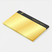 Monogrammen zwarte en goudlegante Sjabloon Post-it® Notes (Schuin)