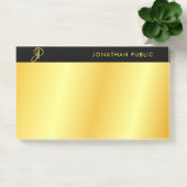 Monogrammen zwarte en goudlegante Sjabloon Post-it® Notes (Kantoor)